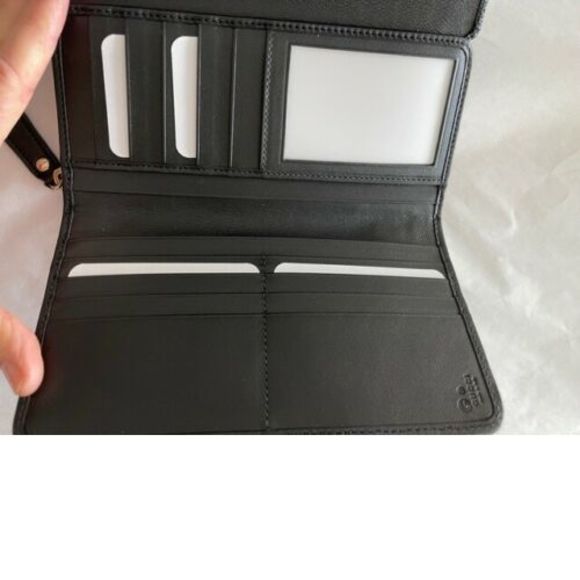 Gucci Signature Micro GG Black Fold Wallet Leather Purse Italy Zip Card Case NEW - Picture 3 of 6